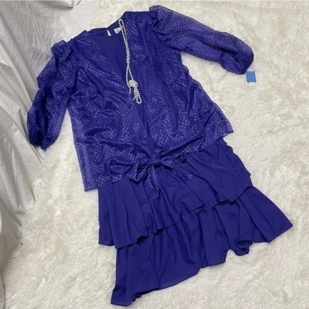NWT Golden Girls Vintage Retro Purple Polyester Halloween Costume Faux Pearls XL